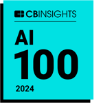 Turquoise and black CB Insights Logo for AI Top 100 2024