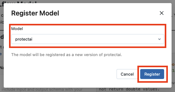 register model select
