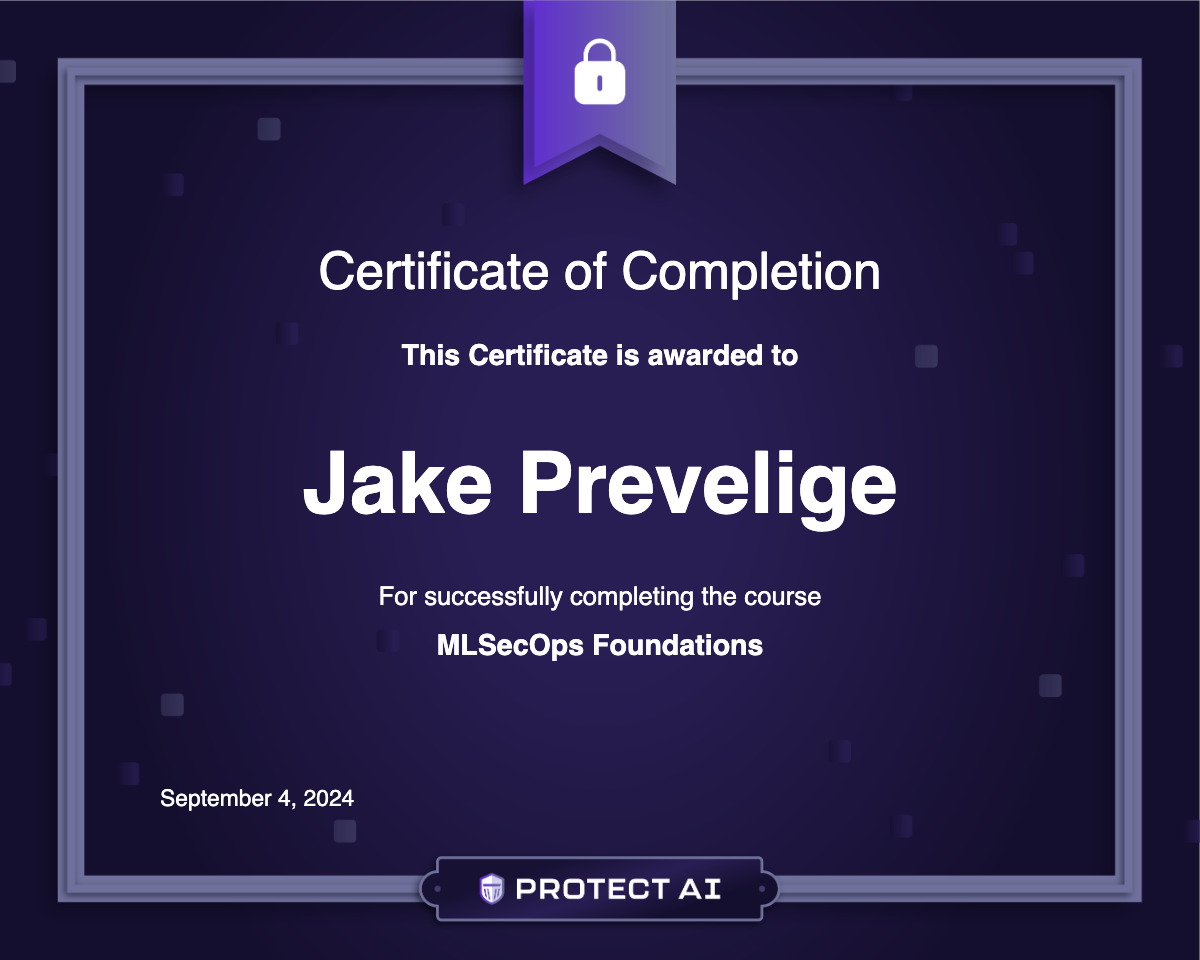 MLSecOps Foundations Certificate