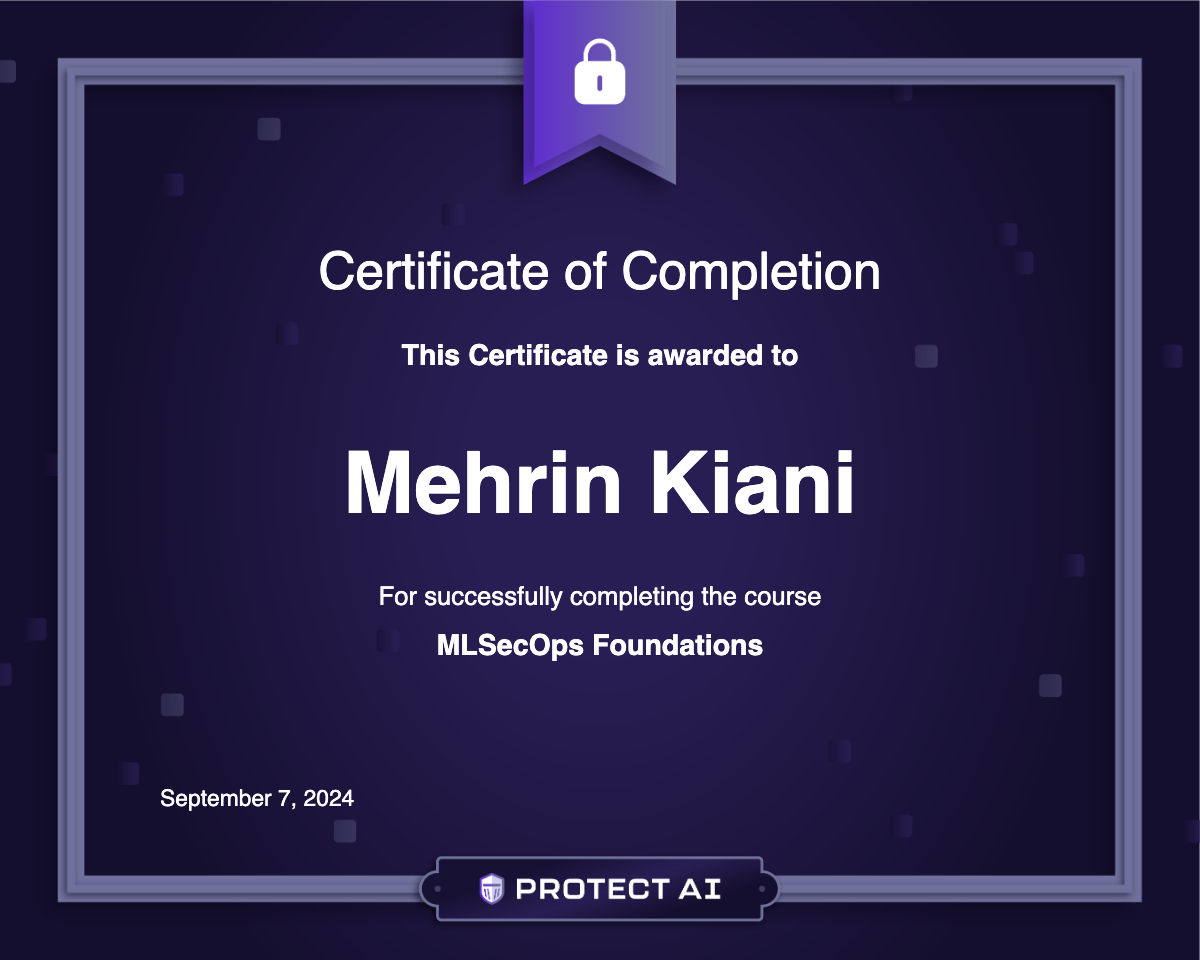 MLSecOps Foundations Certificate