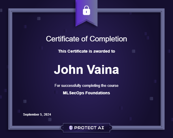 MLSecOps Foundations Certificate