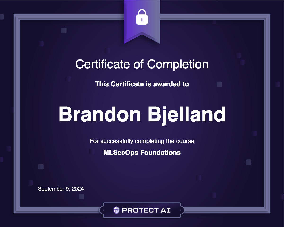 MLSecOps Foundations Certificate