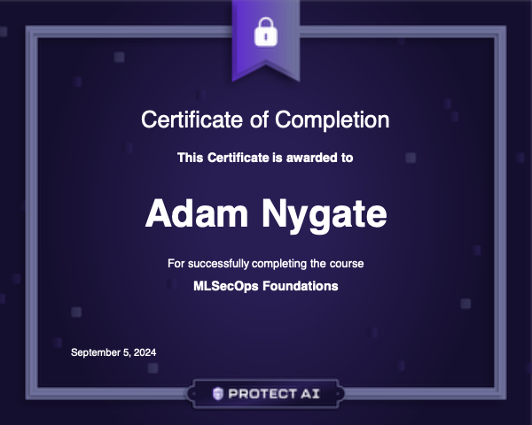 MLSecOps Foundations Certificate