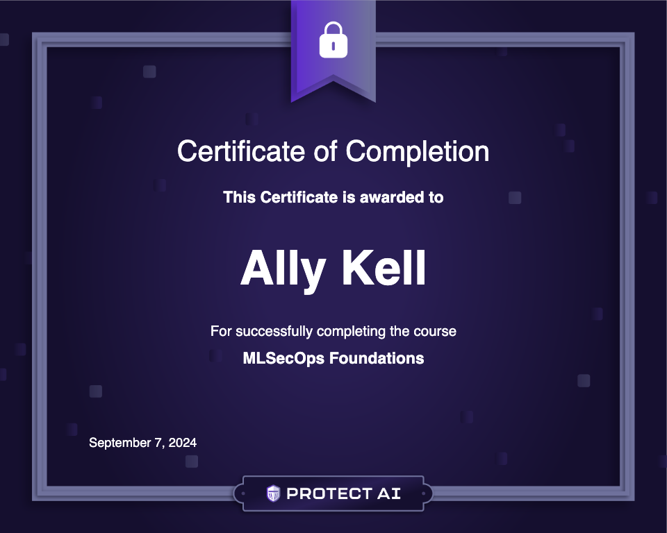 MLSecOps Foundations Certificate