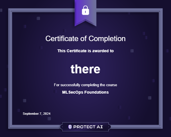 MLSecOps Foundations Certificate