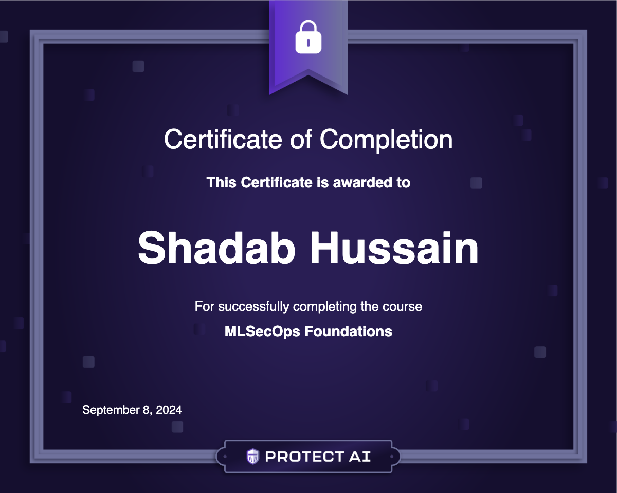 MLSecOps Foundations Certificate