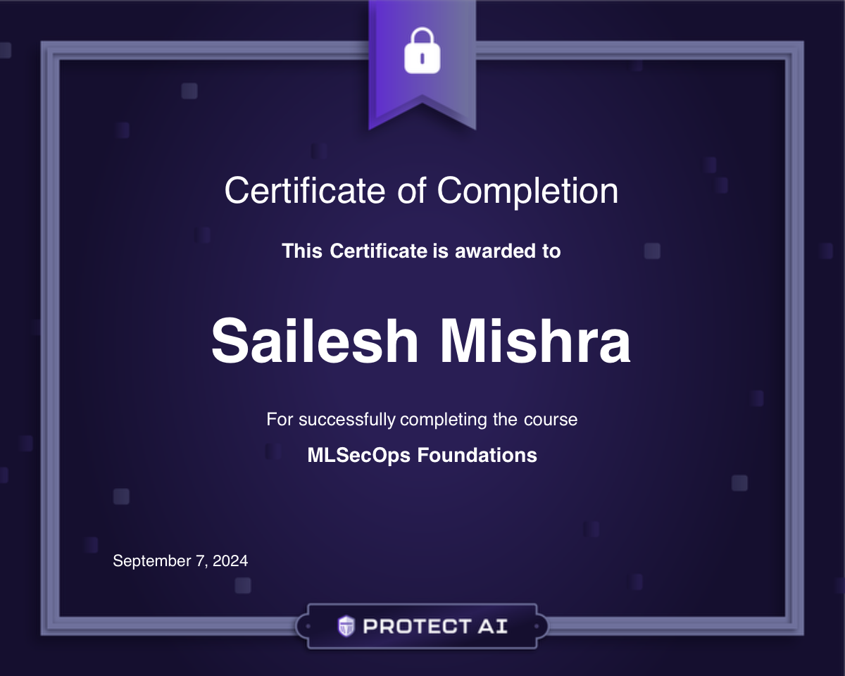 MLSecOps Foundations Certificate