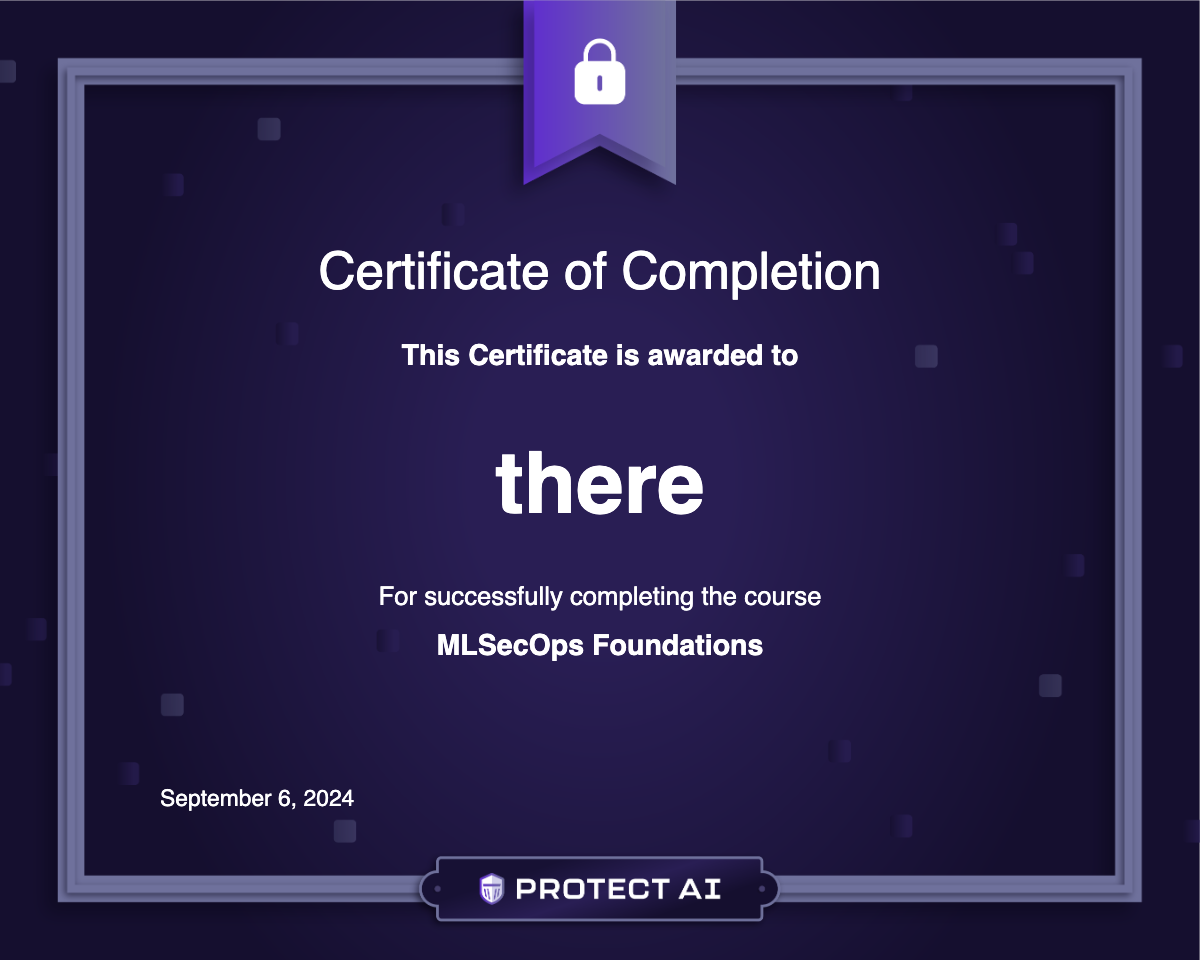 MLSecOps Foundations Certificate