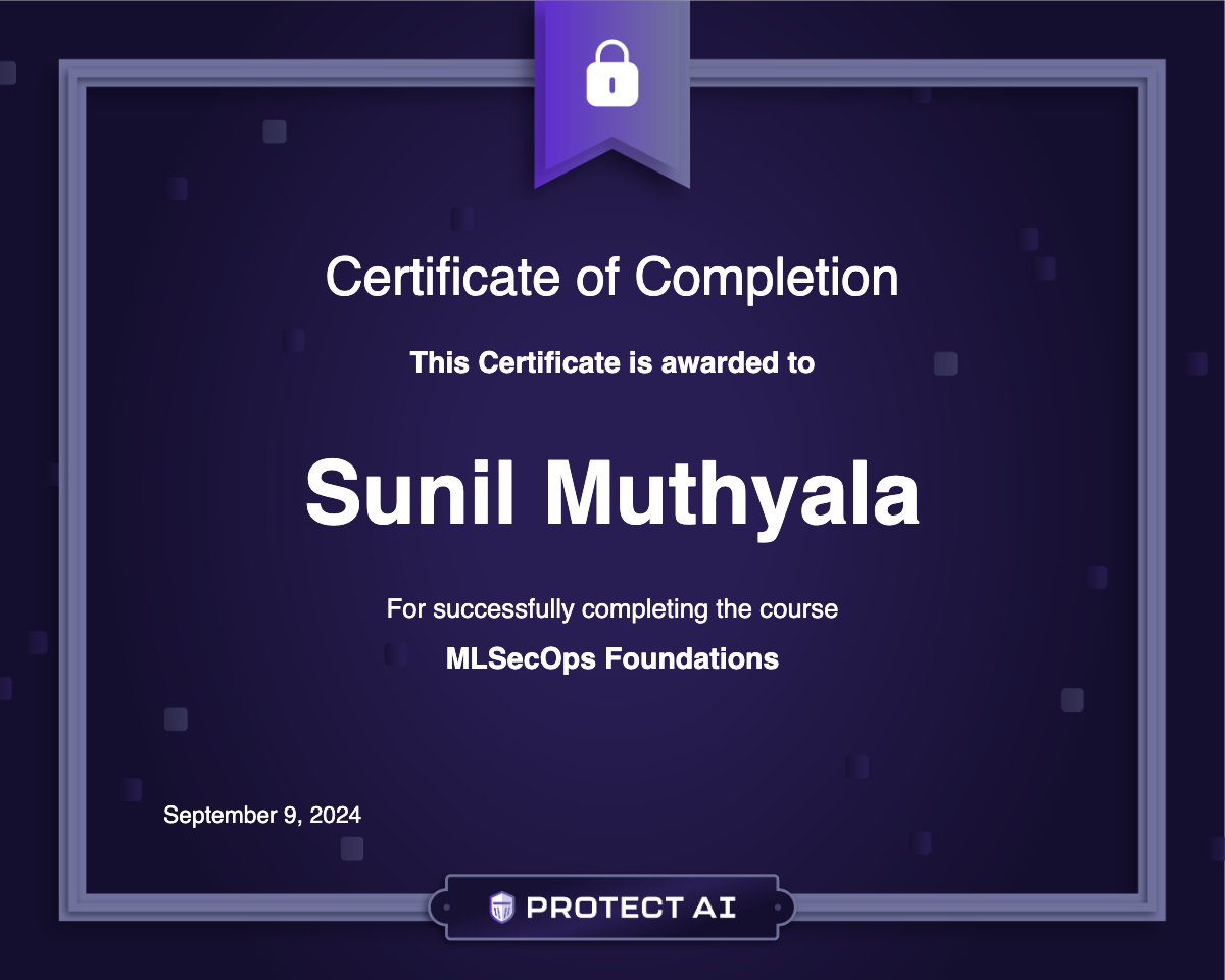 MLSecOps Foundations Certificate