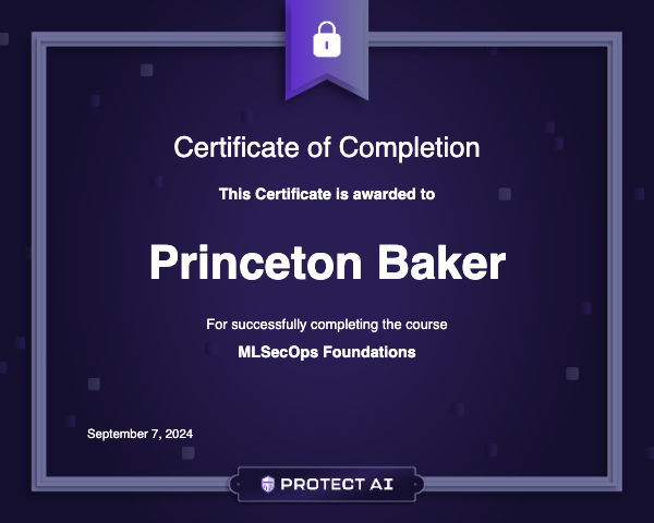 MLSecOps Foundations Certificate