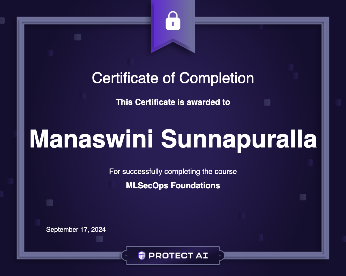 MLSecOps Foundations Certificate