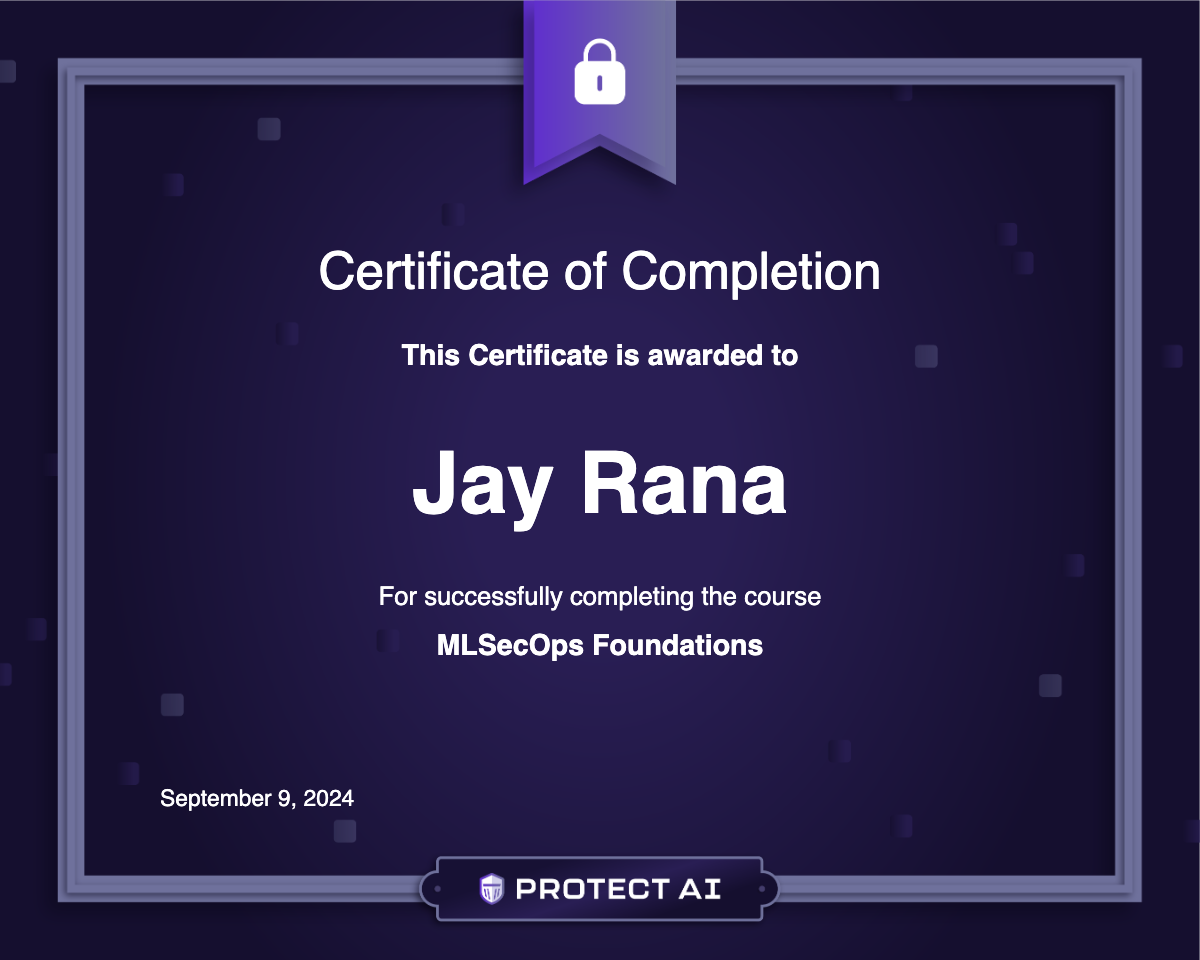 MLSecOps Foundations Certificate