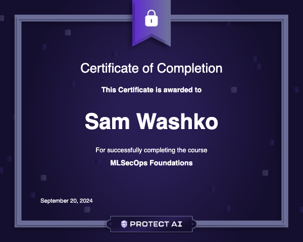 MLSecOps Foundations Certificate