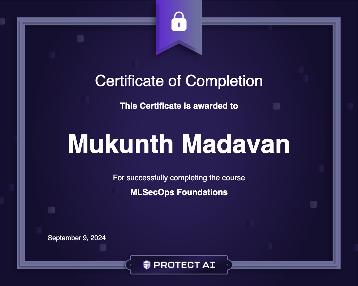 MLSecOps Foundations Certificate
