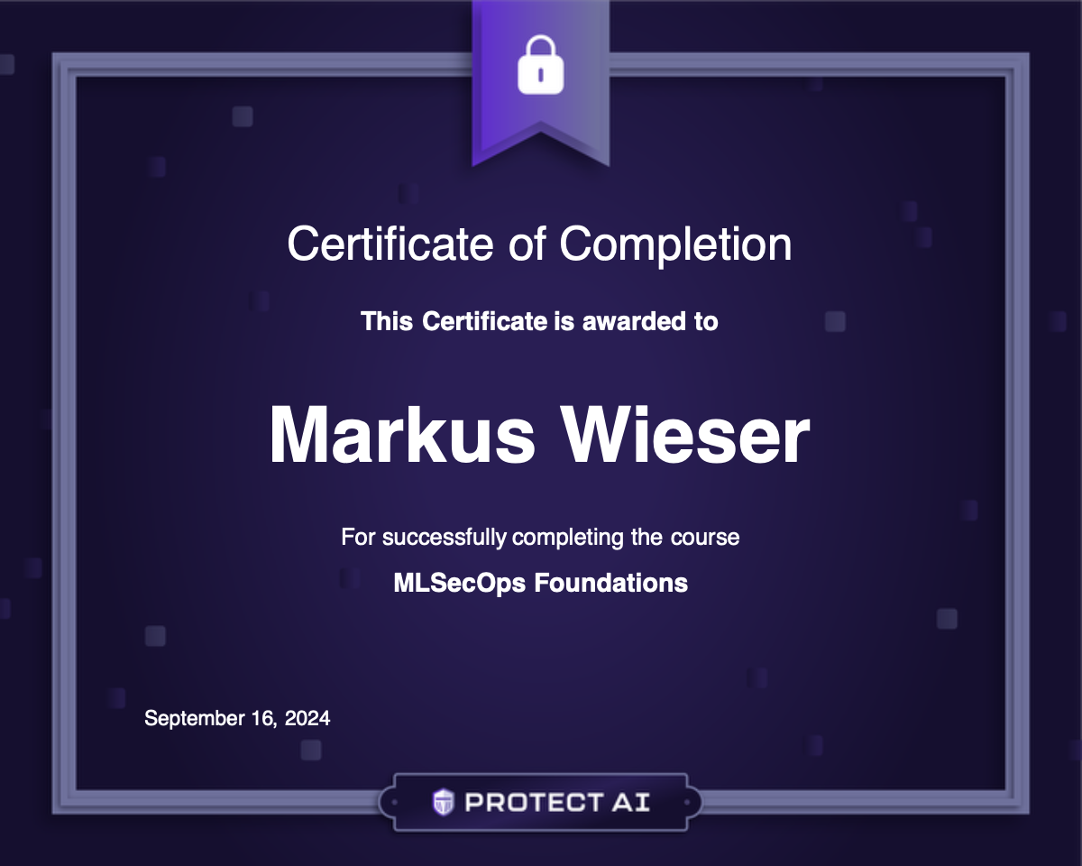 MLSecOps Foundations Certificate
