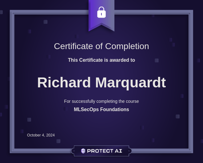MLSecOps Foundations Certificate