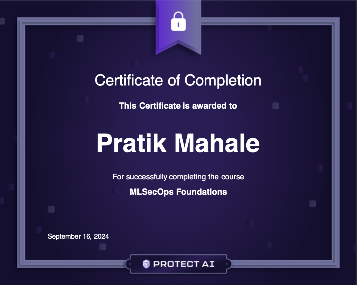 MLSecOps Foundations Certificate