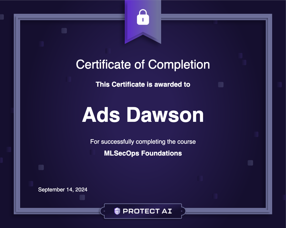 MLSecOps Foundations Certificate