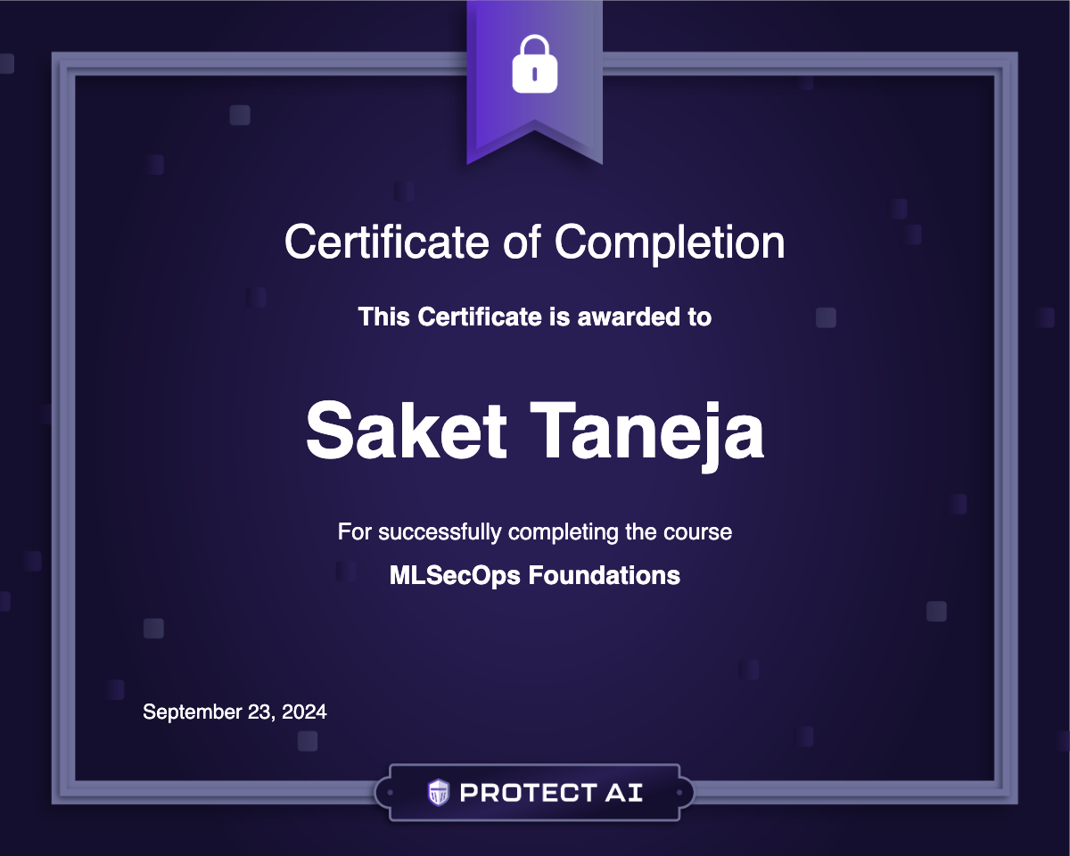 MLSecOps Foundations Certificate