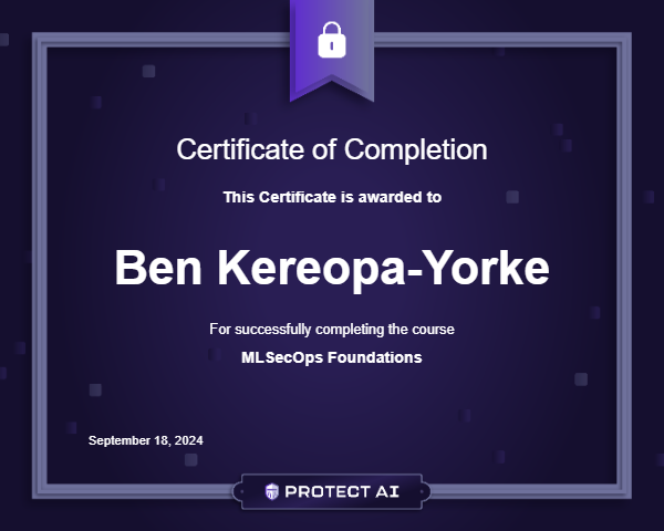 MLSecOps Foundations Certificate