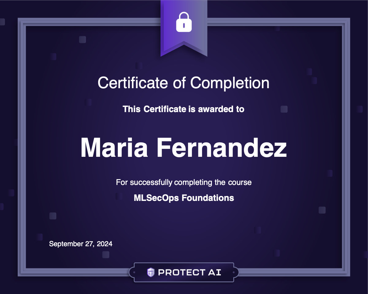 MLSecOps Foundations Certificate
