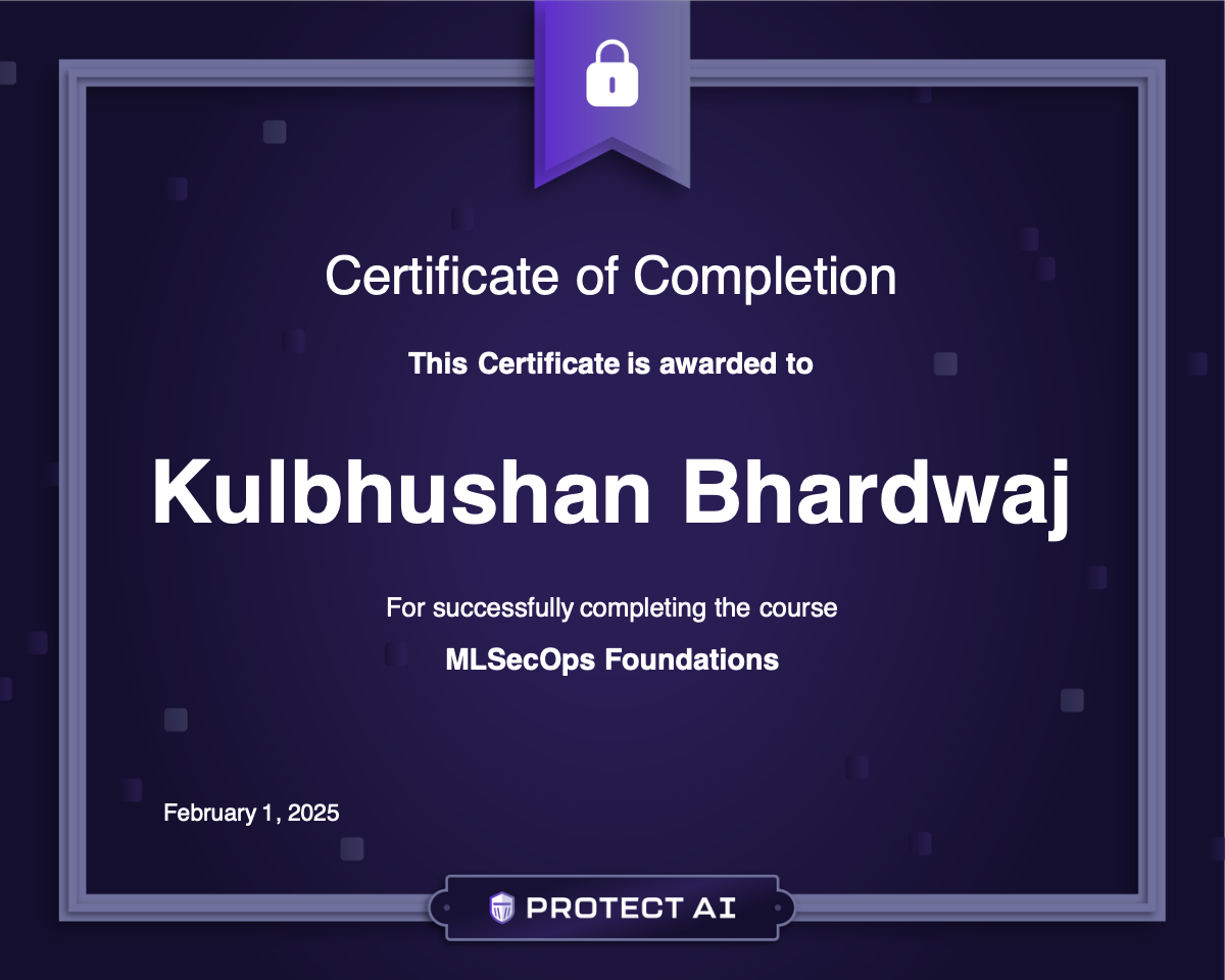 MLSecOps Foundations Certificate