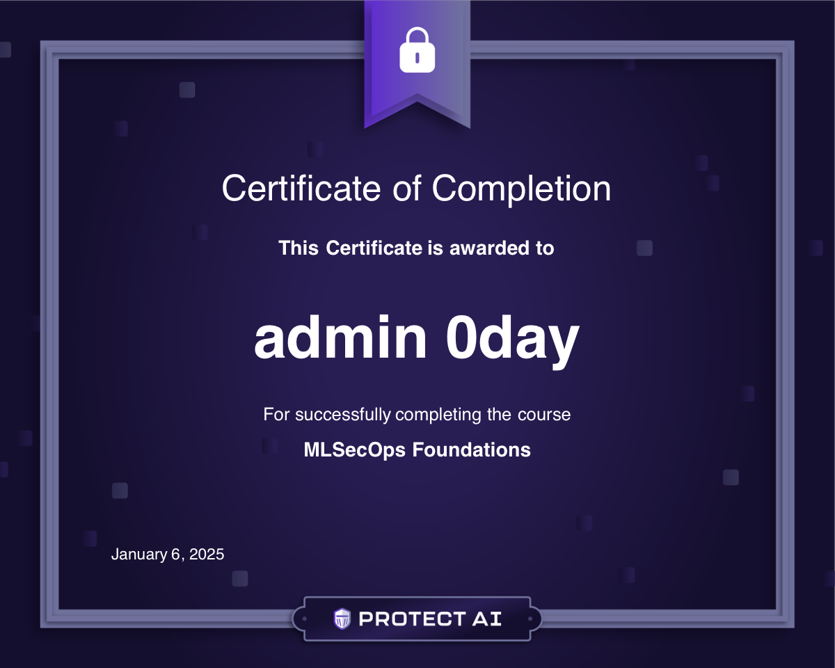 MLSecOps Foundations Certificate
