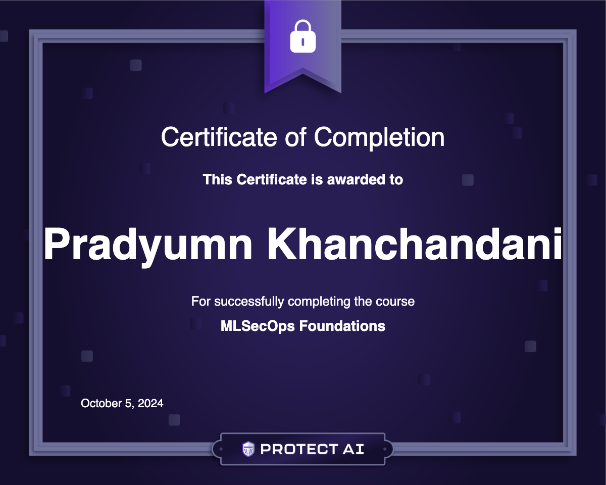 MLSecOps Foundations Certificate