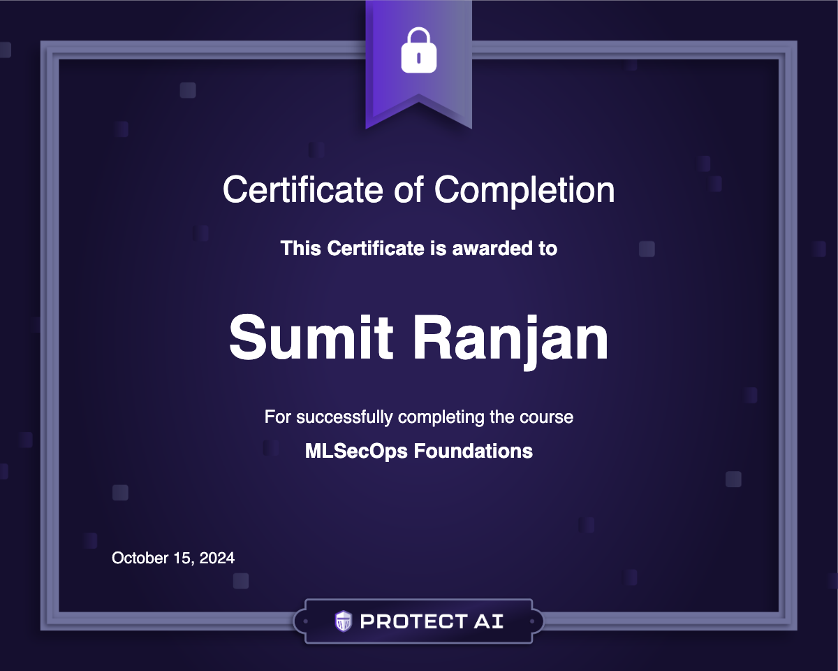 MLSecOps Foundations Certificate