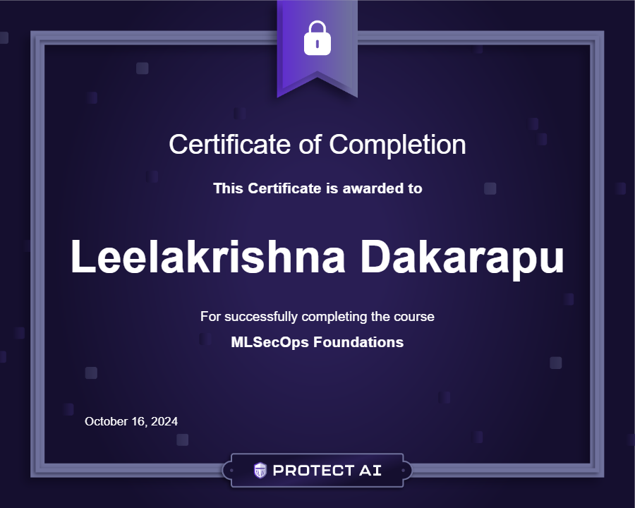MLSecOps Foundations Certificate