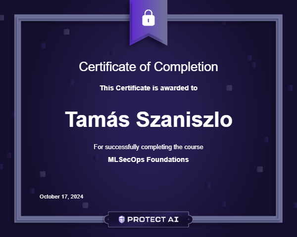MLSecOps Foundations Certificate