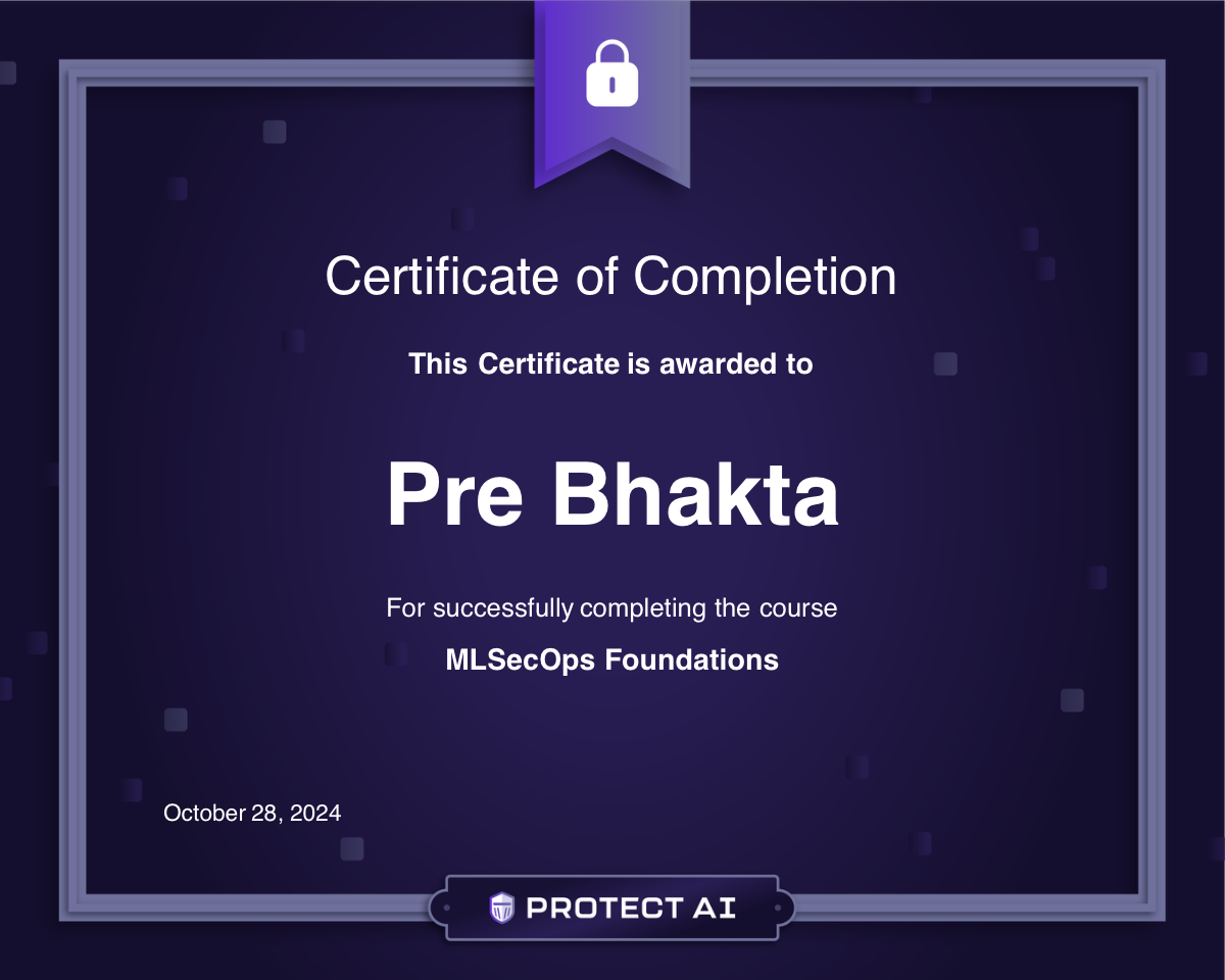 MLSecOps Foundations Certificate