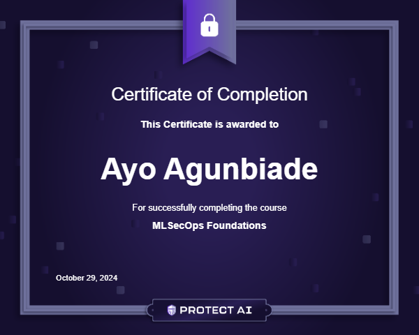 MLSecOps Foundations Certificate