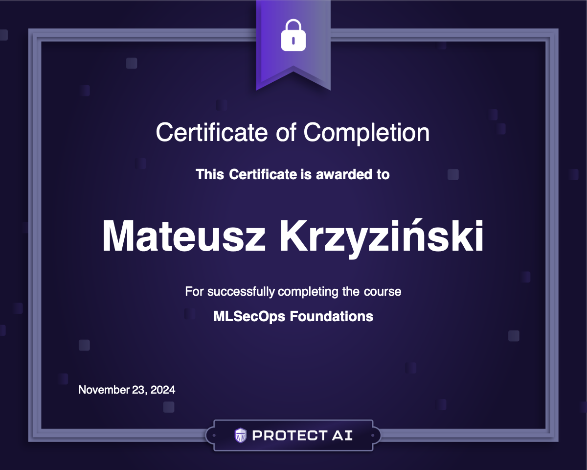 MLSecOps Foundations Certificate