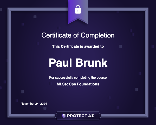 MLSecOps Foundations Certificate