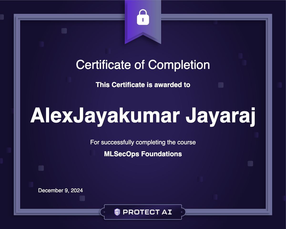 MLSecOps Foundations Certificate