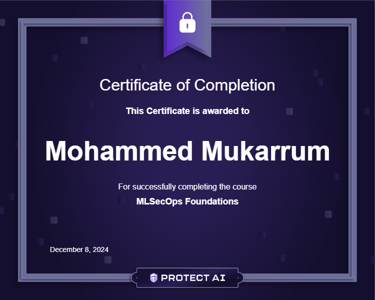 MLSecOps Foundations Certificate