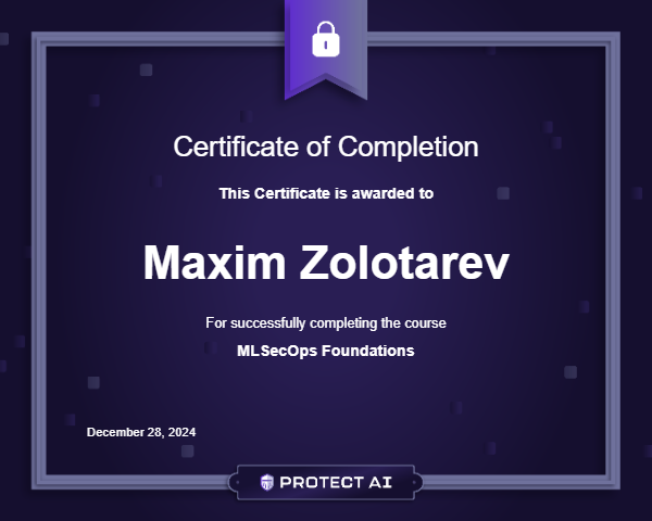 MLSecOps Foundations Certificate