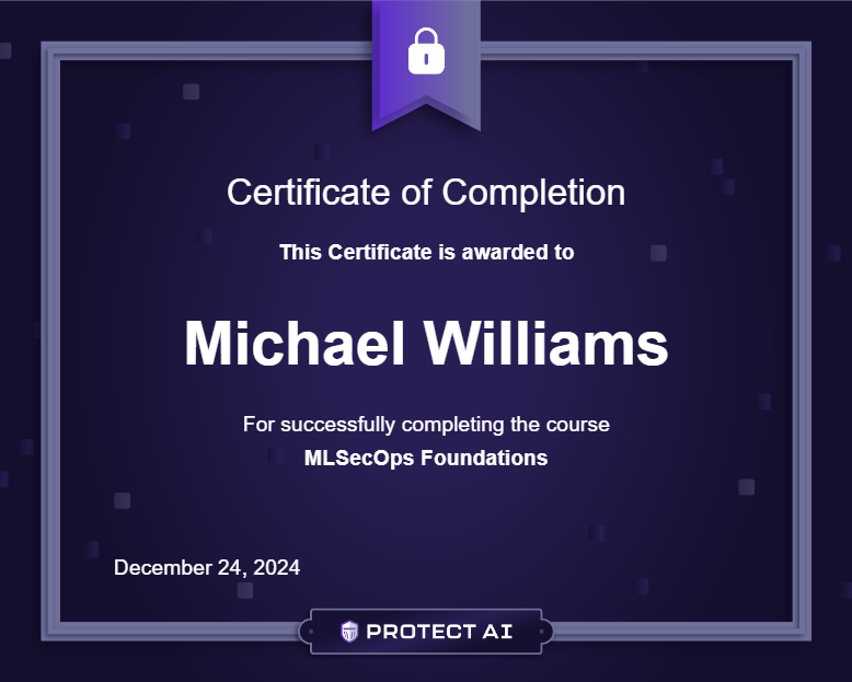 MLSecOps Foundations Certificate