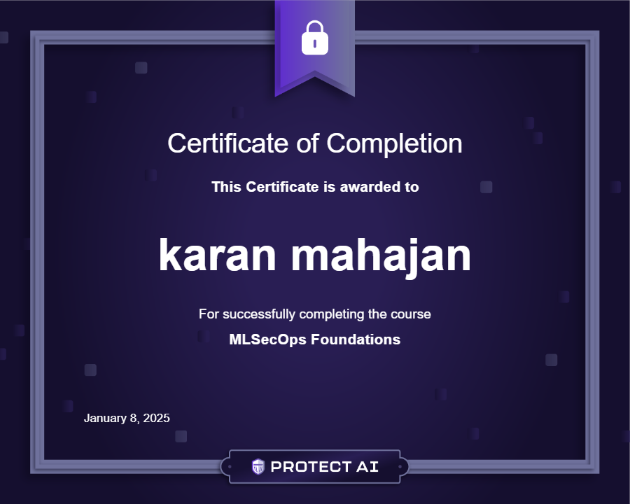 MLSecOps Foundations Certificate