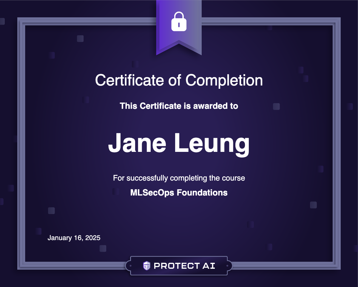 MLSecOps Foundations Certificate