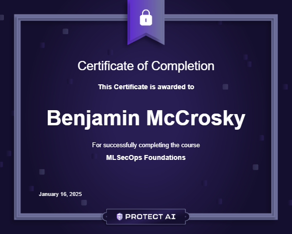 MLSecOps Foundations Certificate