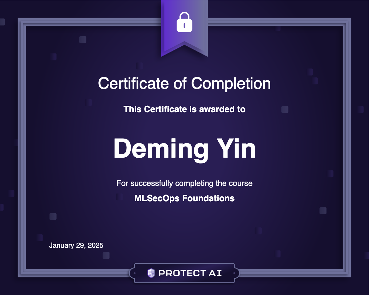 MLSecOps Foundations Certificate