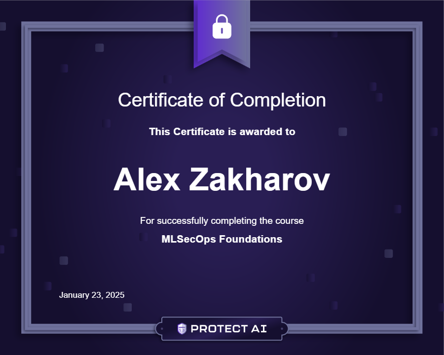 MLSecOps Foundations Certificate