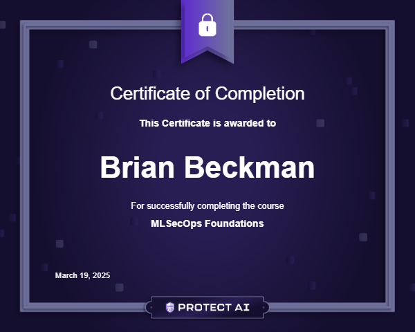MLSecOps Foundations Certificate