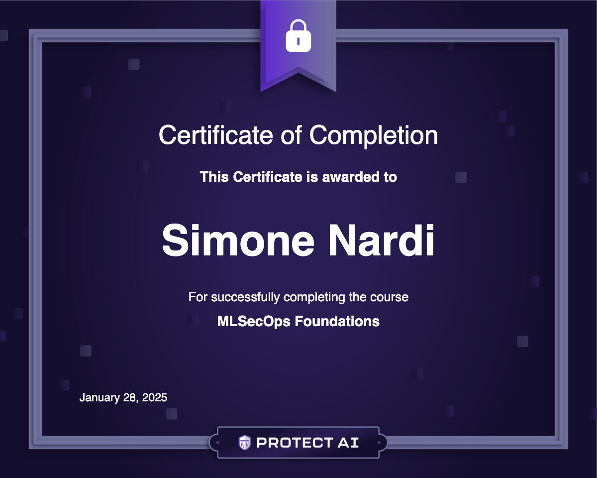 MLSecOps Foundations Certificate