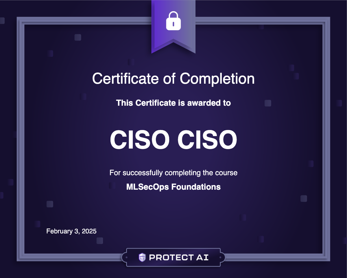 MLSecOps Foundations Certificate