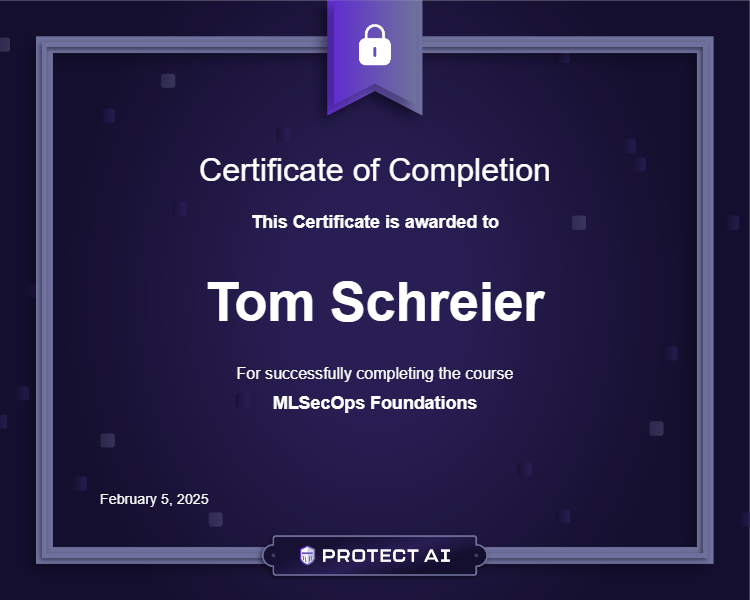 MLSecOps Foundations Certificate