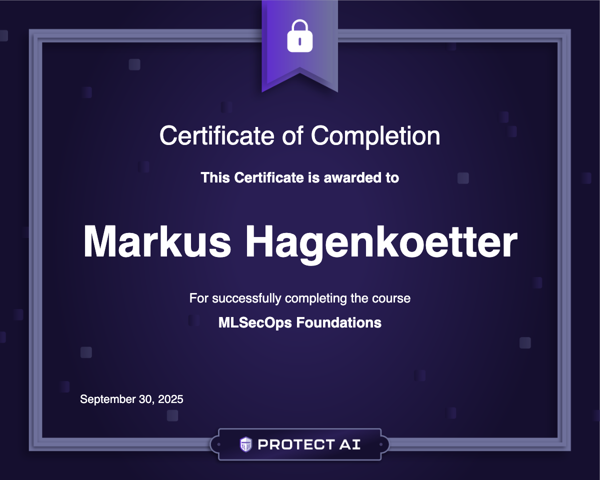 MLSecOps Foundations Certificate