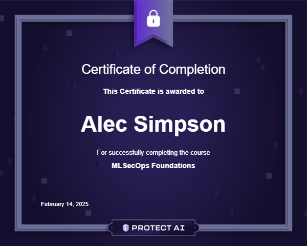 MLSecOps Foundations Certificate